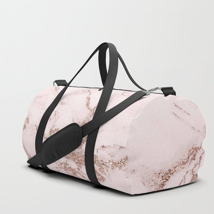 Soft Pink and Glitter Marble Collection Duffle Bag