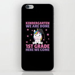 Kids Kindergarten Graduate Unicorn 1st Grade iPhone Skin