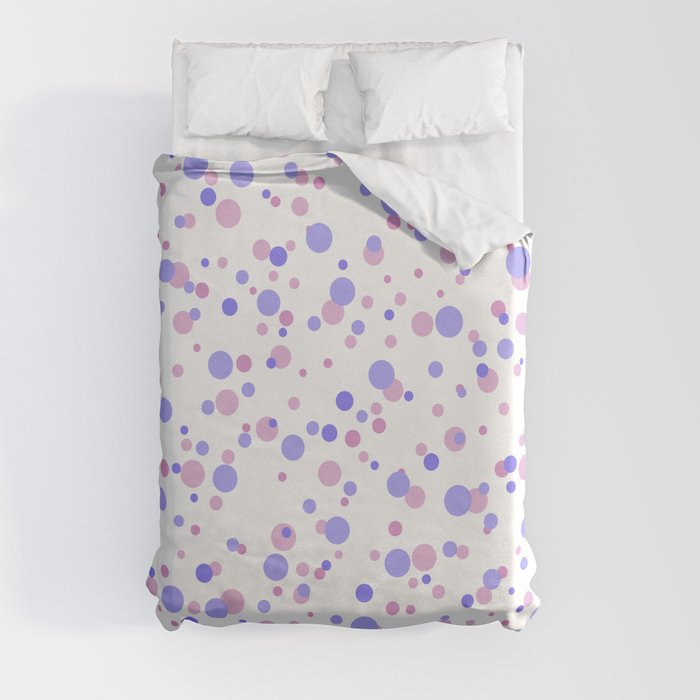 Abstract Blush Pink Lilac Tones Geometrical Polka Dots Duvet Cover