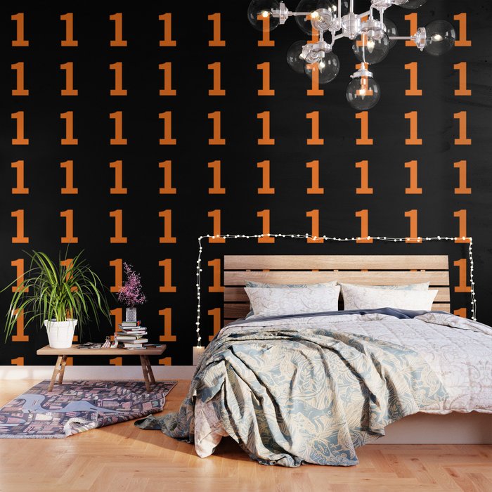 Number 1 (Orange & Black) Wallpaper
