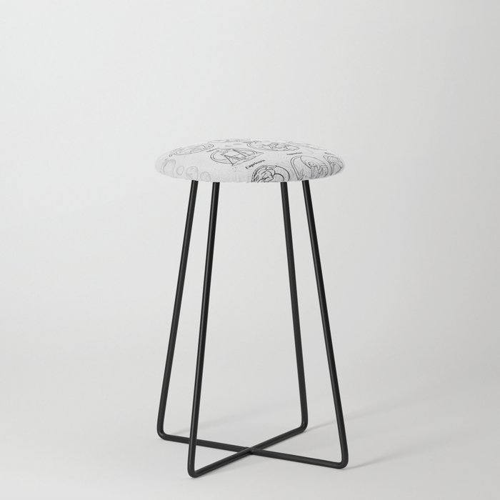 Star Signs (Black and White) Counter Stool