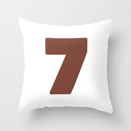 7 (Brown & White Number) Throw Pillow