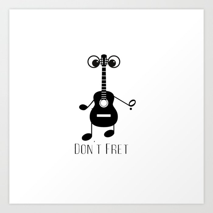 Funny Minimalist Guitar  Art Print