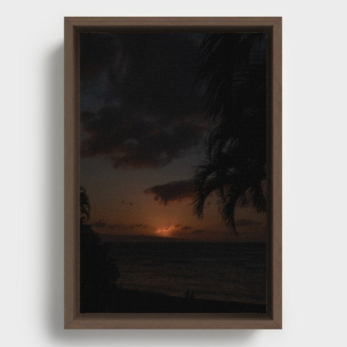 Maui Sunset - Blurry Framed Canvas