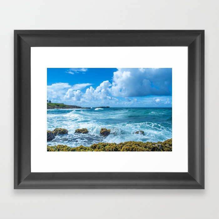 Ocean Blue San Juan Puerto Rico Framed Art Print