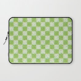 Glitch Check Distressed Checked Pattern in Lime Green Laptop Sleeve