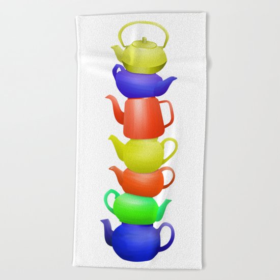 Teapot Pattern Beach Towel