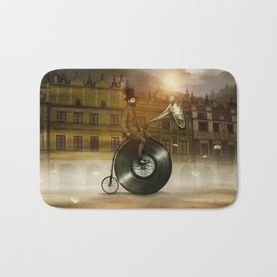 Music Man in the City, by Eric Fan and Viviana González Bath Mat