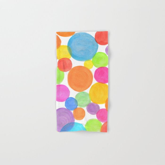 Rainbow coloured watercolour confetti Hand & Bath Towel