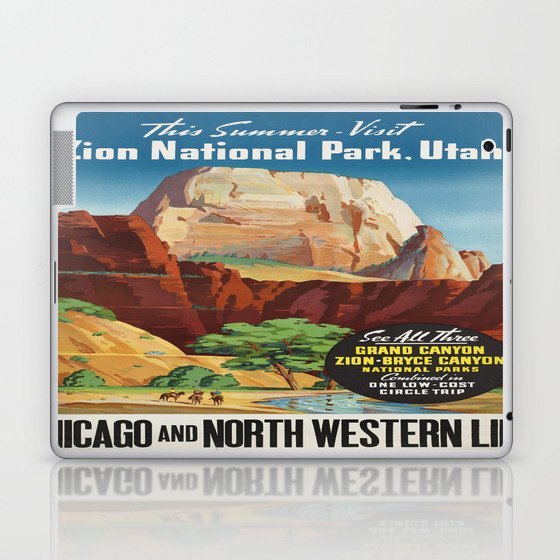 Vintage poster - Zion National Park Laptop & iPad Skin