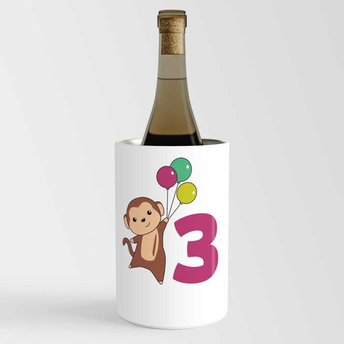 Monkey Third Birthday Balloons Monkeys Kids Wine Chiller