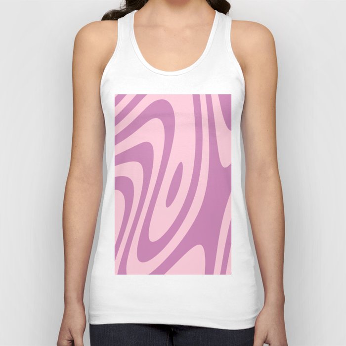 Pink and Violet Zebra Liquid Stripes Design Tank Top