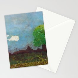 Tree and two clouds Stationery Card