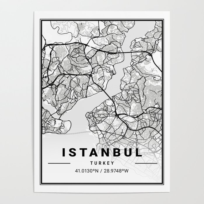 Istanbul tourist map Poster