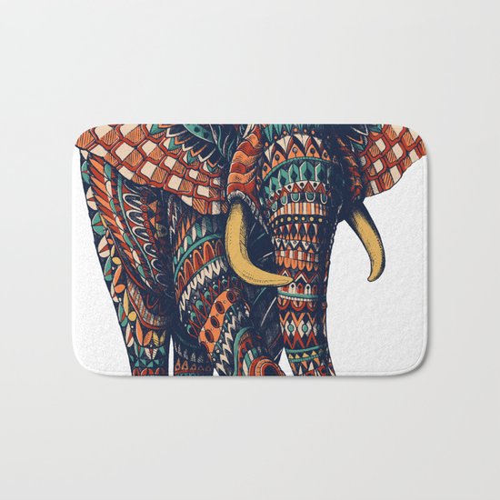 Ornate Elephant v2 (Color Version) Bath Mat