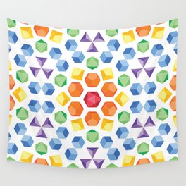 Rainbow Polyhedral Dice Wall Tapestry