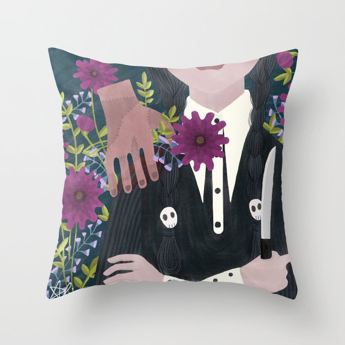 Wednesday and her thing Throw Pillow