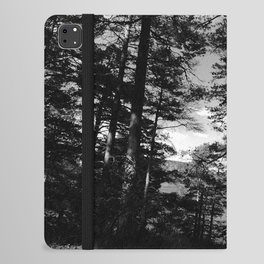 Light Contrast in a Scottish Highlands Pine Forest in Black and White  iPad Folio Case