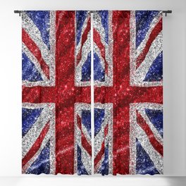 Glitter Union Jack Flag UK Blackout Curtain
