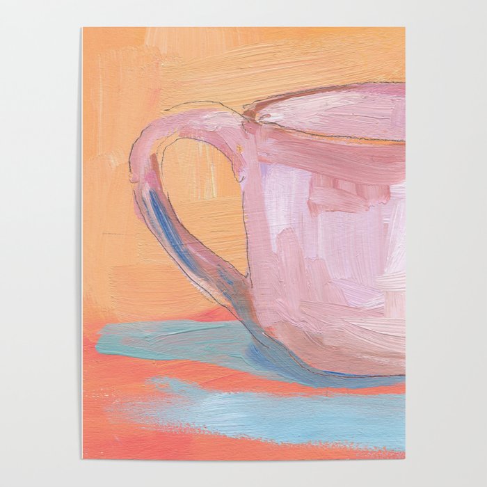 Pink Coffee Cup Poster