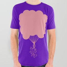 Pink Party Balloons Silhouette All Over Graphic Tee