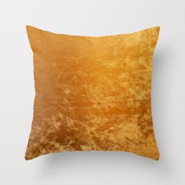 Yellow mustard textile velvet style pattern Throw Pillow
