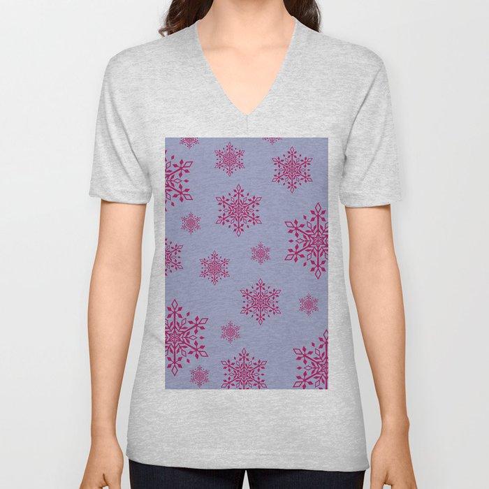 Snowflakes V Neck T Shirt
