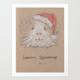 Season's Squeakings Guinea Pig Art Print