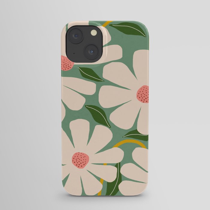 Wild Daisies - green iPhone Case