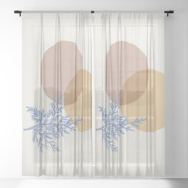 Winter Sun light pastel colors  modern abstract illustration  Sheer Curtain