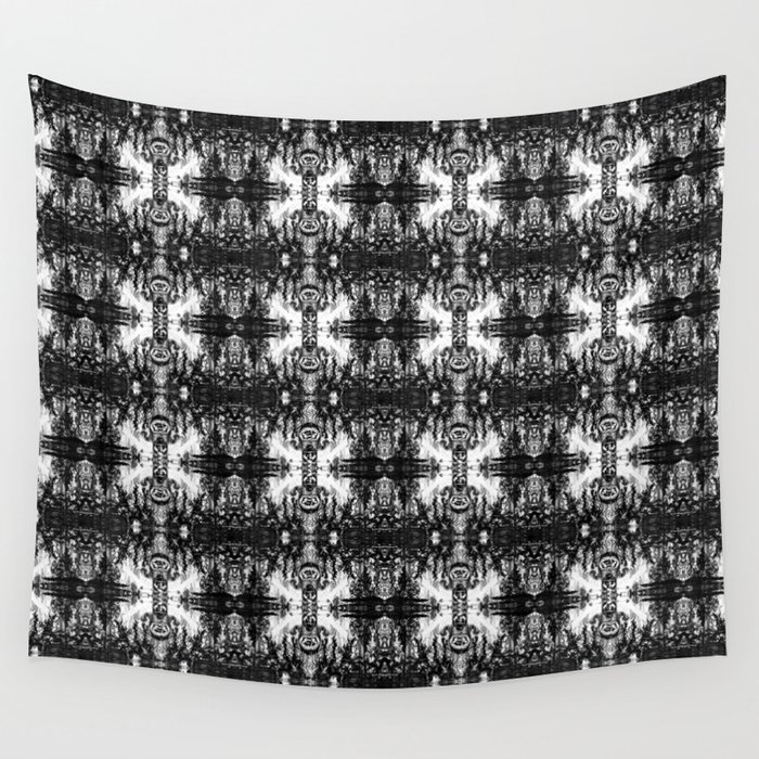 Black and White Skulls Repeats Wall Tapestry