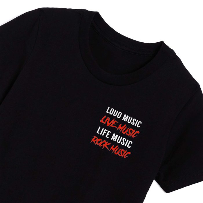 Rock Music Live Music Typography Kids T Shirt