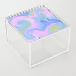 Cotton Candy Retro Swirl - blue purple green Acrylic Box