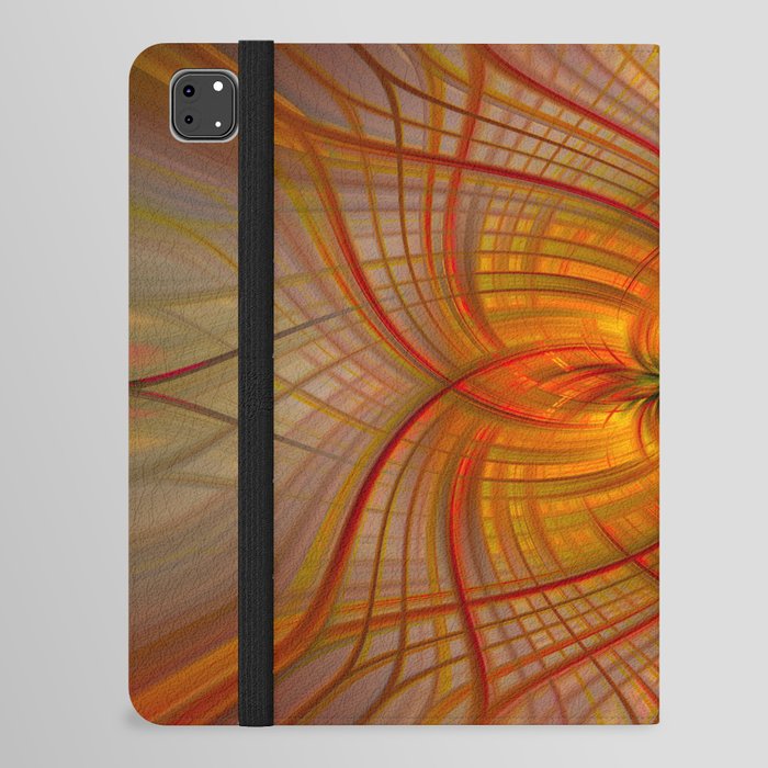 Red & Orange Symmetrical Twirl Digital Abstract Art iPad Folio Case