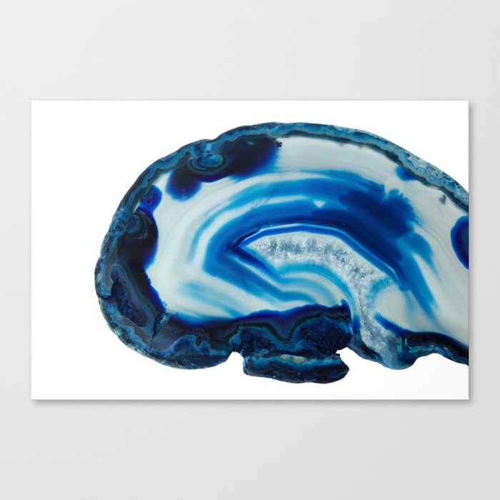 Blotchy Blue Brain Agate Slice Canvas Print