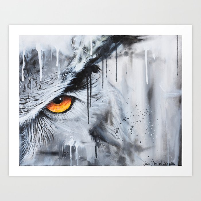 owl eye night vision Art Print