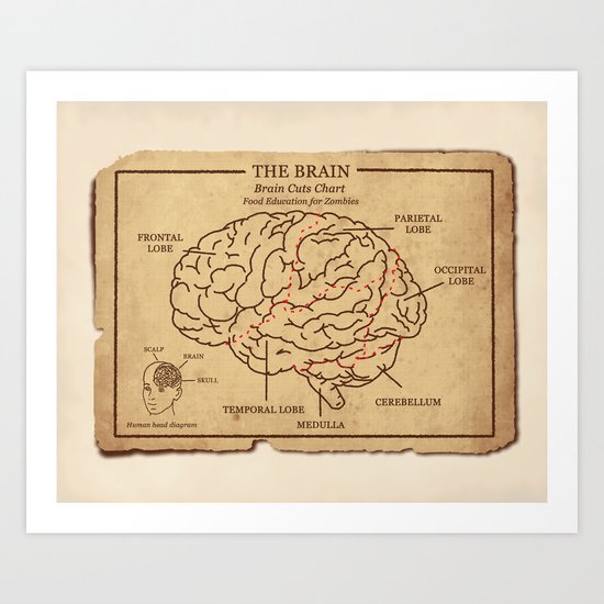 Food education for Zombies Art Print