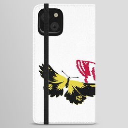 Kamisaka Sekka Vintage Japanese Woodblock Painting Of Butterfly  iPhone Wallet Case