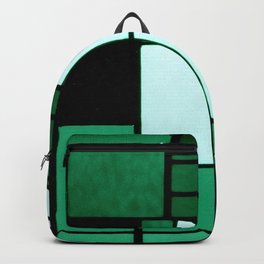 Green Teal Stained glass composition "Woman" by Theo van Doesburg Backpack