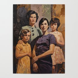 Pulp art Lesbian Family - queer art Spirit - Inclusive Wall Decor - lesbian art - LGBT art Poster