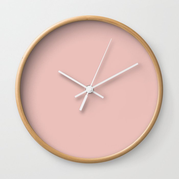 PINK HIBISCUS LIGHT PASTEL SOLID COLOR  Wall Clock