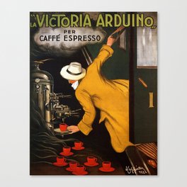 Coffee Vintage Poster-La Victoria Arduino Caffe Expresso Italy - Advertising / Coffee Vintage Poster Canvas Print