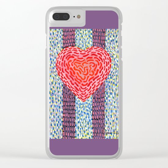 High Energy Squiggle Heart Clear iPhone Case