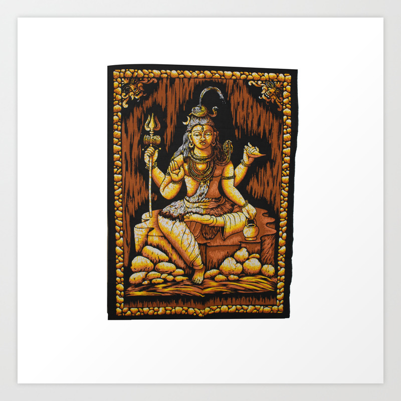 Lord Shiva Batik Painting Tapestry Cotton Wall Hanging Art Print By Handicrunchh Society6