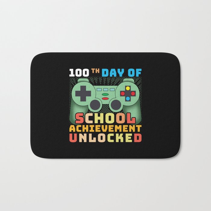 Days Of School 100th Day 100 Game Gamer Gaming Bath Mat