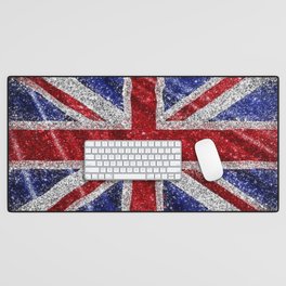 Glitter Union Jack Flag UK Desk Mat