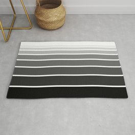 Black, Grey, White Striped Ombre Gradient  Area & Throw Rug