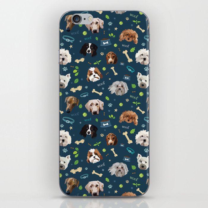 puppy party repeating pattern iPhone Skin
