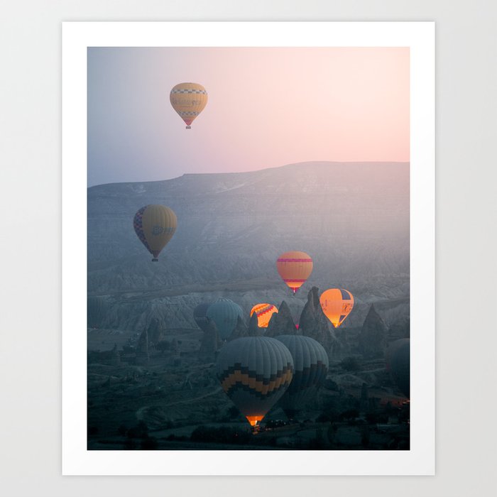 Balloons over Cappadocia Art Print