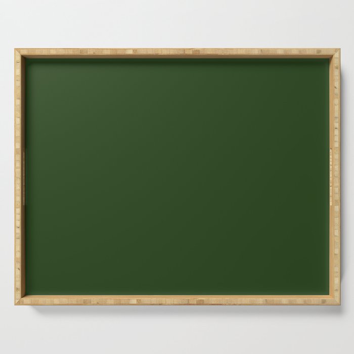 Solid Dark Forest Green Simple Solid Color All Over Print Serving Tray